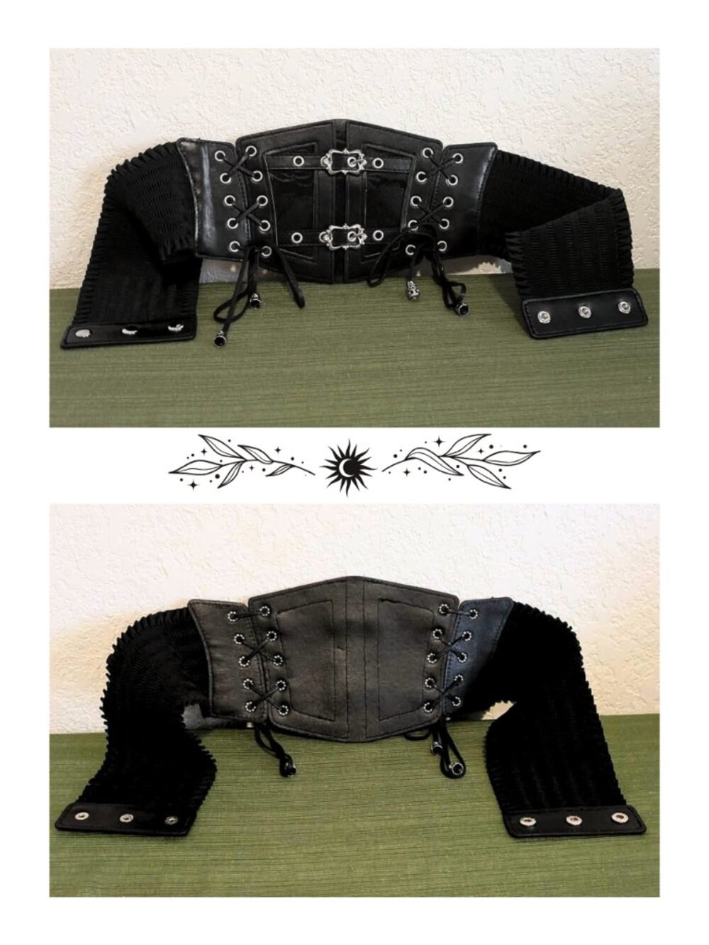 Goth Witchy Faux Leather Corset Waist Belt Lace Up Buckle Steampunk Fantasy